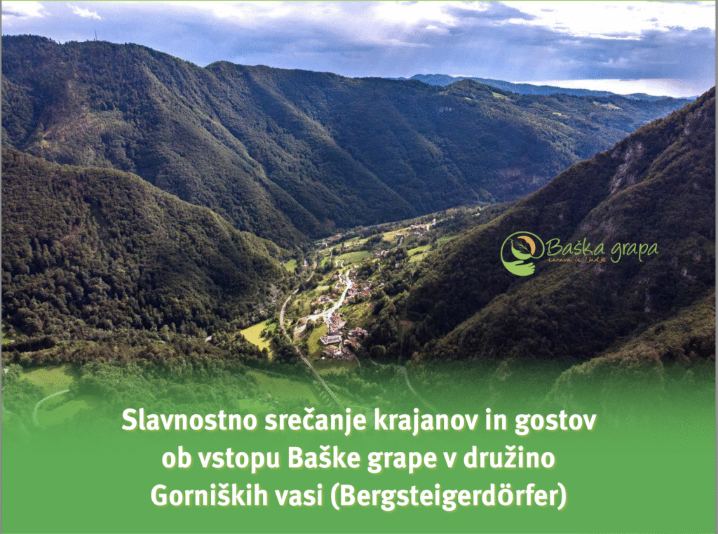 Sprejem ob vstopu Baške grape v družino Gorniških vasi (BergsteigerdÖrfer)